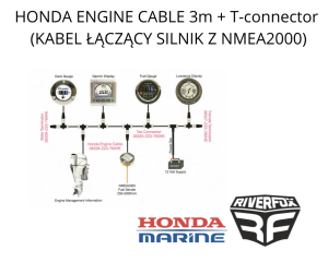 HONDA ENGINE CABLE 3m + T-connector (KABEL ŁĄCZĄCY SILNIK Z NMEA2000)