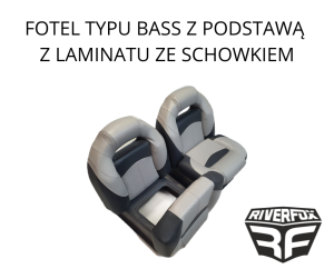 FOTEL DO ŁODZI WĘDKARSKIEJ - TYPU BASS Z PODSTAWĄ Z LAMINATU ZE SCHOWKIEM 