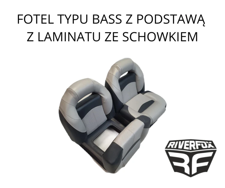 Fotel do łodzi wędkarskiej typu Bass z podstawą z laminatu ze schowkiem