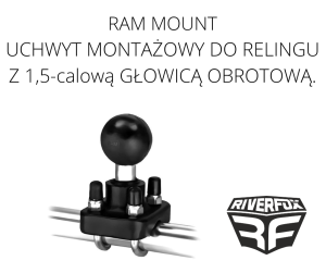 UCHWYT MONTAŻOWY DO RELINGU Z 1,5" GŁOWICĄ OBROTOWĄ.