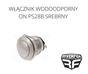 WŁĄCZNIK WODOODPORNY ON PS28B SREBRNY METALOWY
