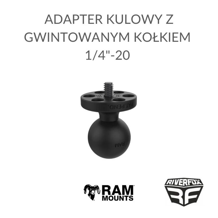 RAM MOUNTS adapter kulowy z gwintowanym kołkiem 14-20