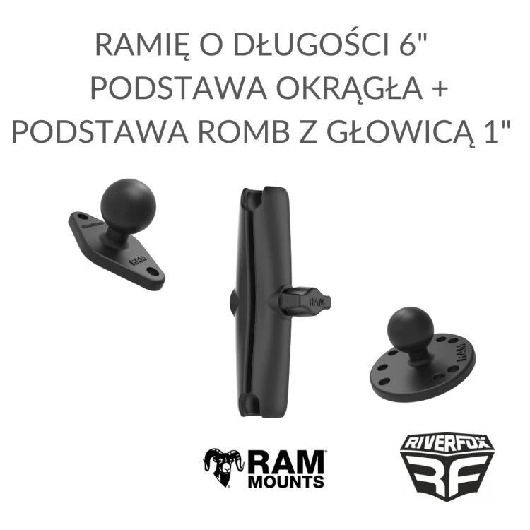 RAM MOUNTS komplet ramię + podstawa okrągła + podstawa romb.png