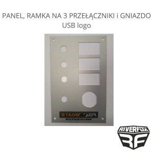 PANEL, RAMKA NA 3 PRZEŁĄCZNIKI i GNIAZDO USB logo 