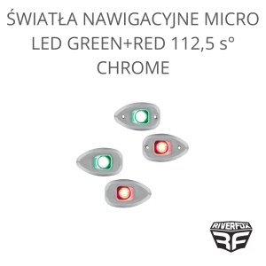 ŚWIATŁA NAWIGACYJNE MICRO LED GREEN+RED 112,5 s° CHROME