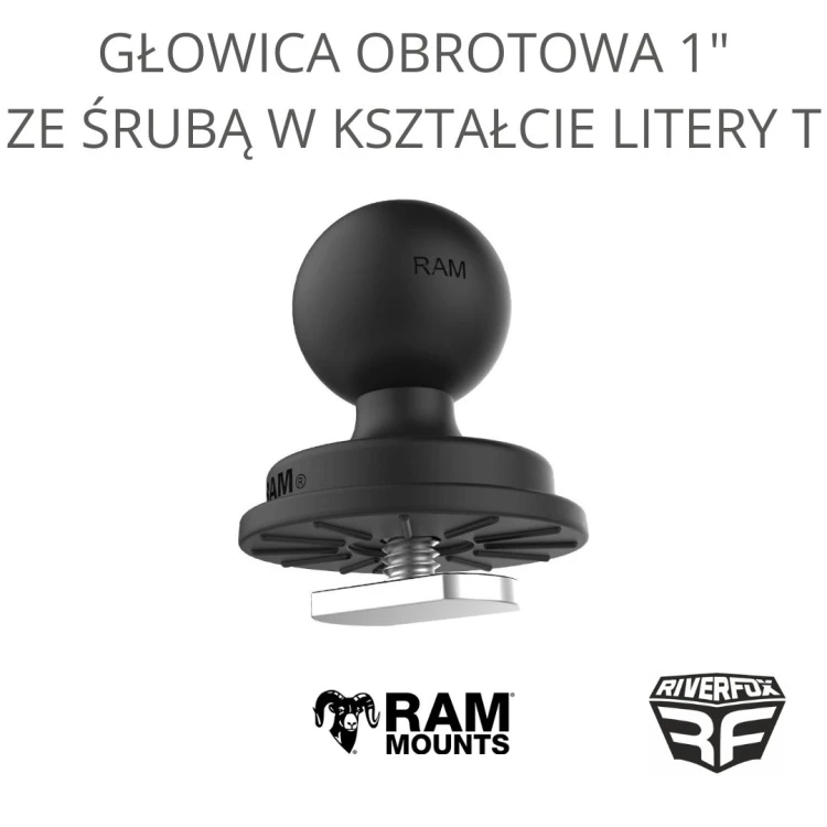 Głowica obrotowa 1" ze śrubą w kształcie litery T Ram Mounts